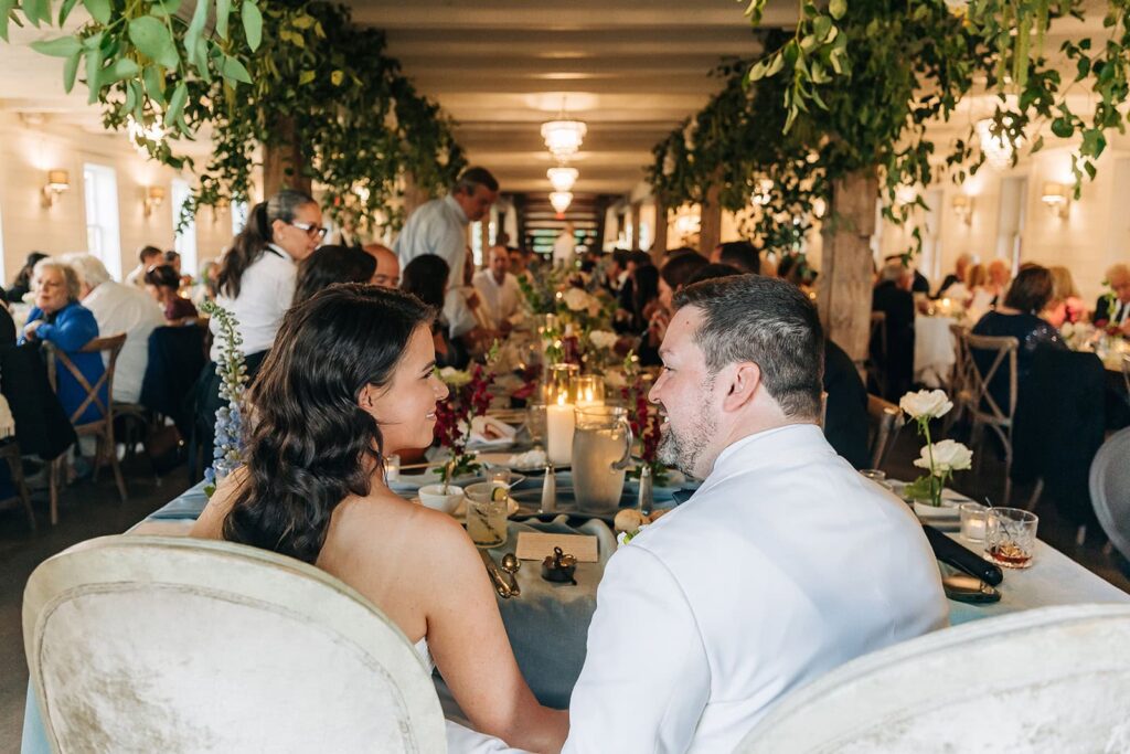 bride and groom during wedding reception