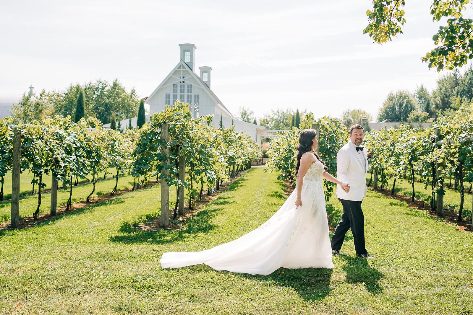 redeemed farm wedding portraits in vineyard