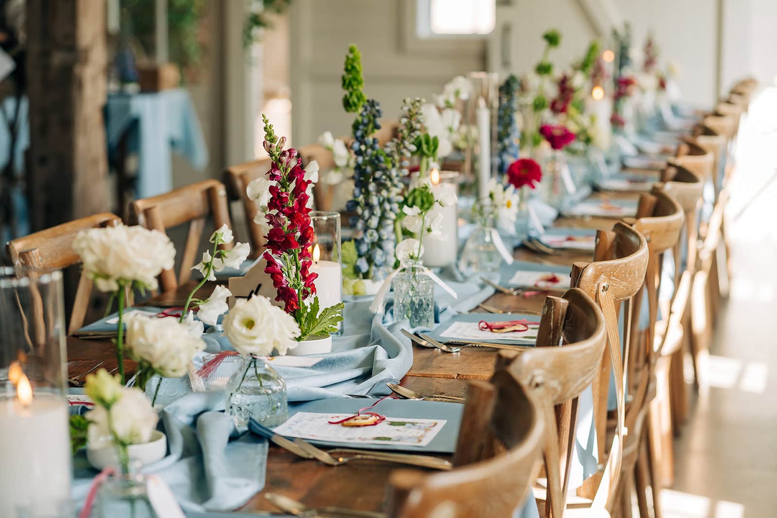 redeemed farm wedding reception table details
