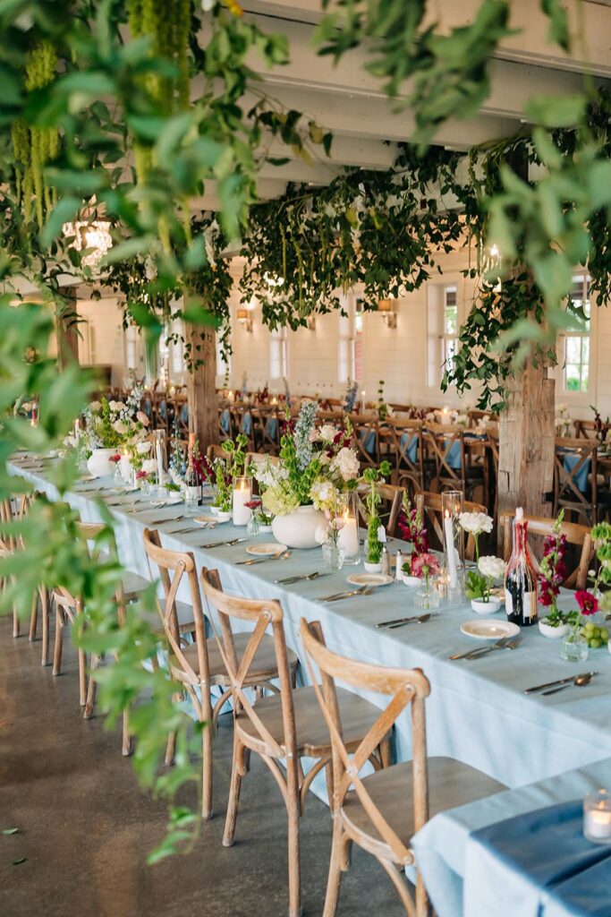 redeemed farm wedding reception tablescape