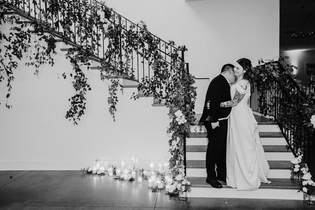 reception portraits for the bride and groom at hutton house wedding