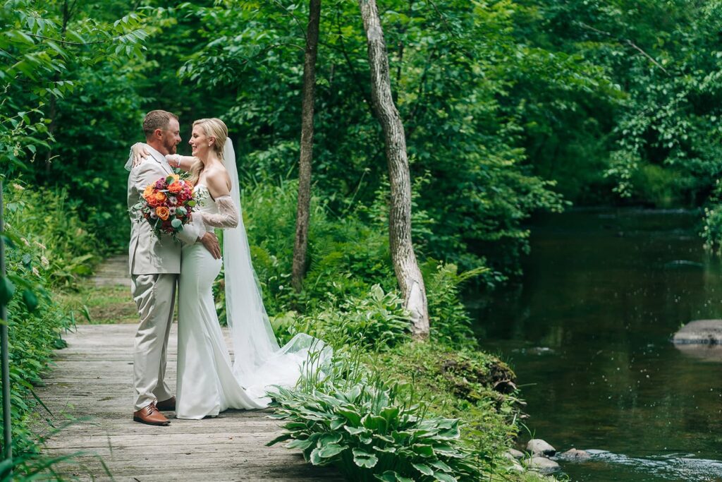 Bride and groom portrait at Rush City wedding venue MN
