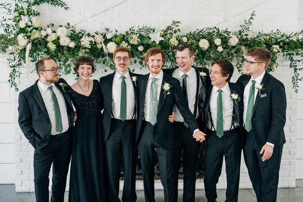 wedding party portraits during minnesota wedding day