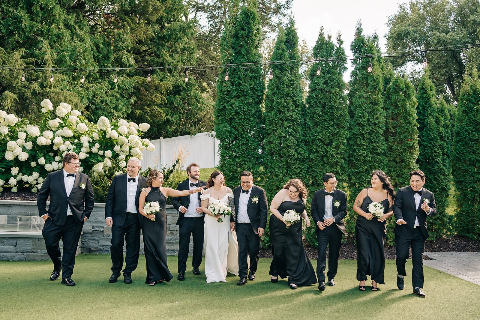 wedding party photos at modern minnesota wedding venue